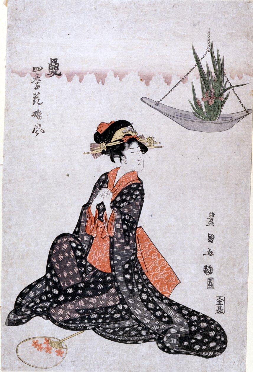 Blommor av de fyra årstiderna cool som flickor av Utagawa Toyokuni