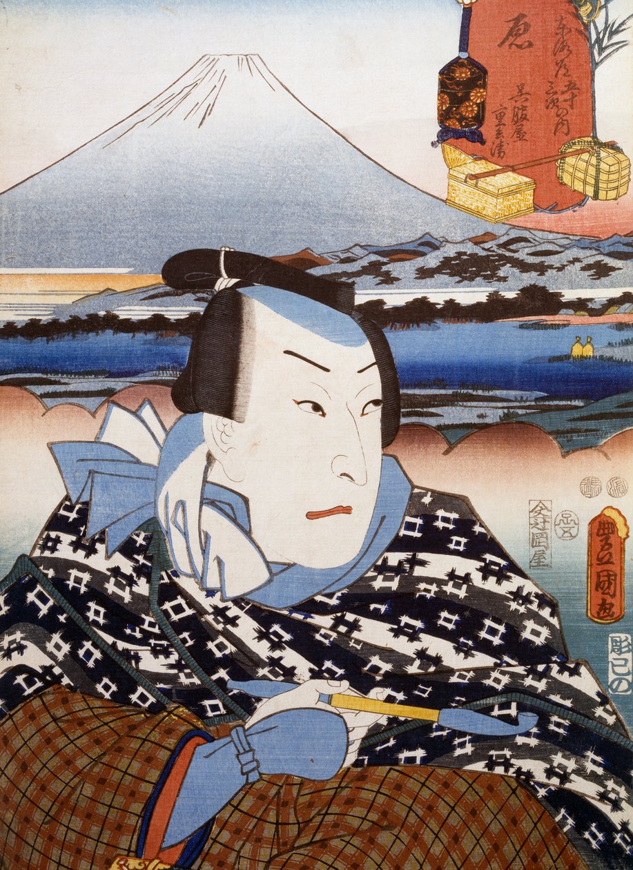 Porträtt av Kabuki Theatre (1769-1825) t. av Utagawa Toyokuni