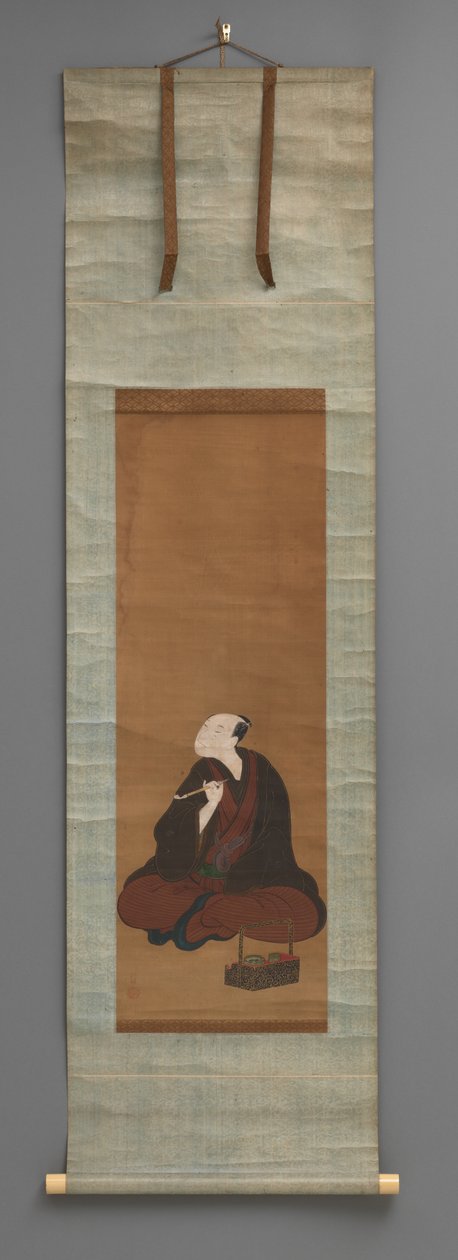 Scrollmålning med sittande figur av Utagawa Toyokuni
