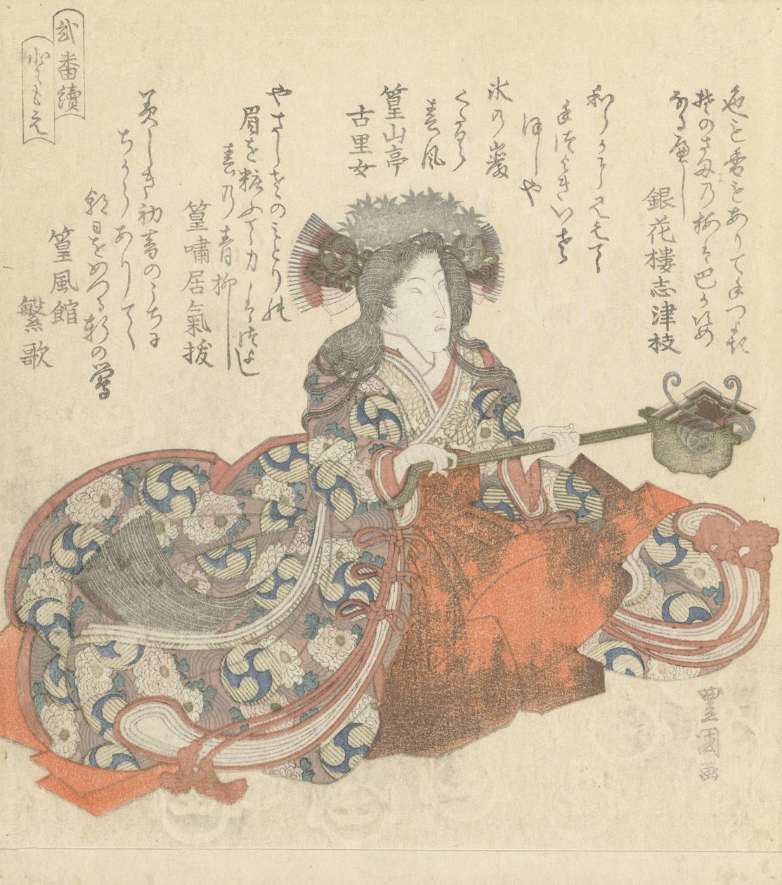 Segawa Kikunojô som Tomoe Gozen, ca 1825-29 (träsnitt i färg) av Utagawa Toyokuni