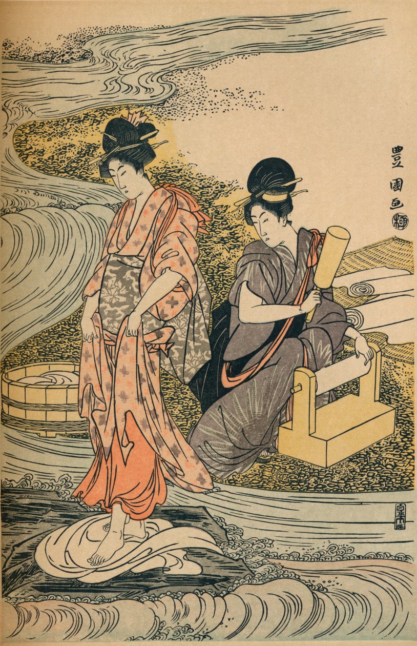 Tvättlinne, c1800 av Utagawa Toyokuni