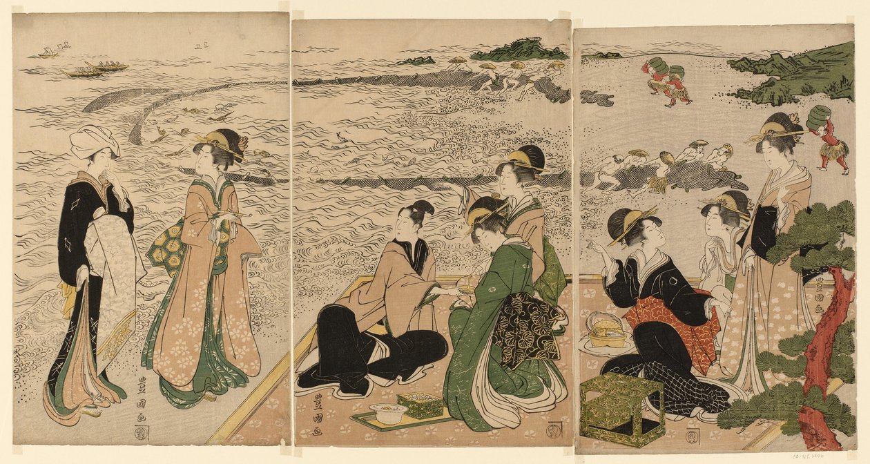En utflykt vid havet av Utagawa Toyokuni I