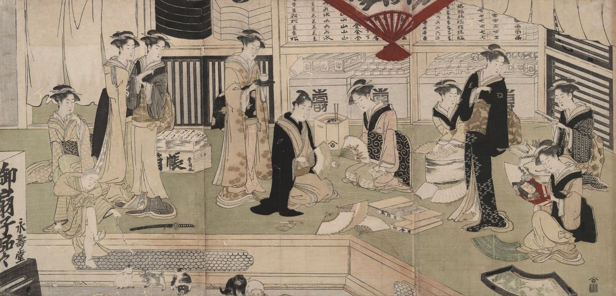 Fan Store Eijud? av Utagawa Toyokuni I