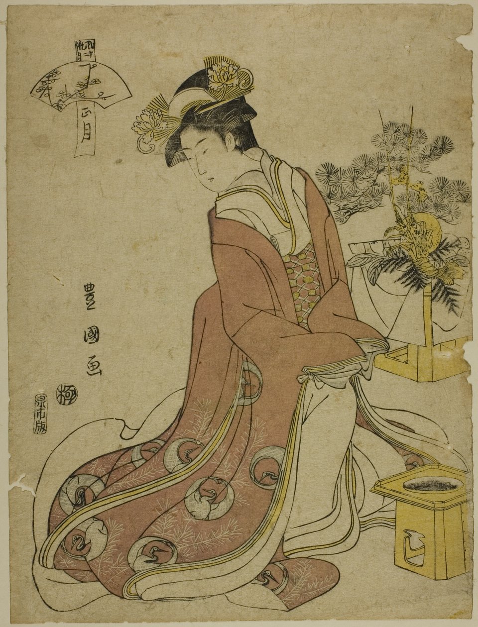 Den första månaden (Sho gatsu), från serien "Fashionable Twelve Months (Furyu junikagetsu)" av Utagawa Toyokuni I