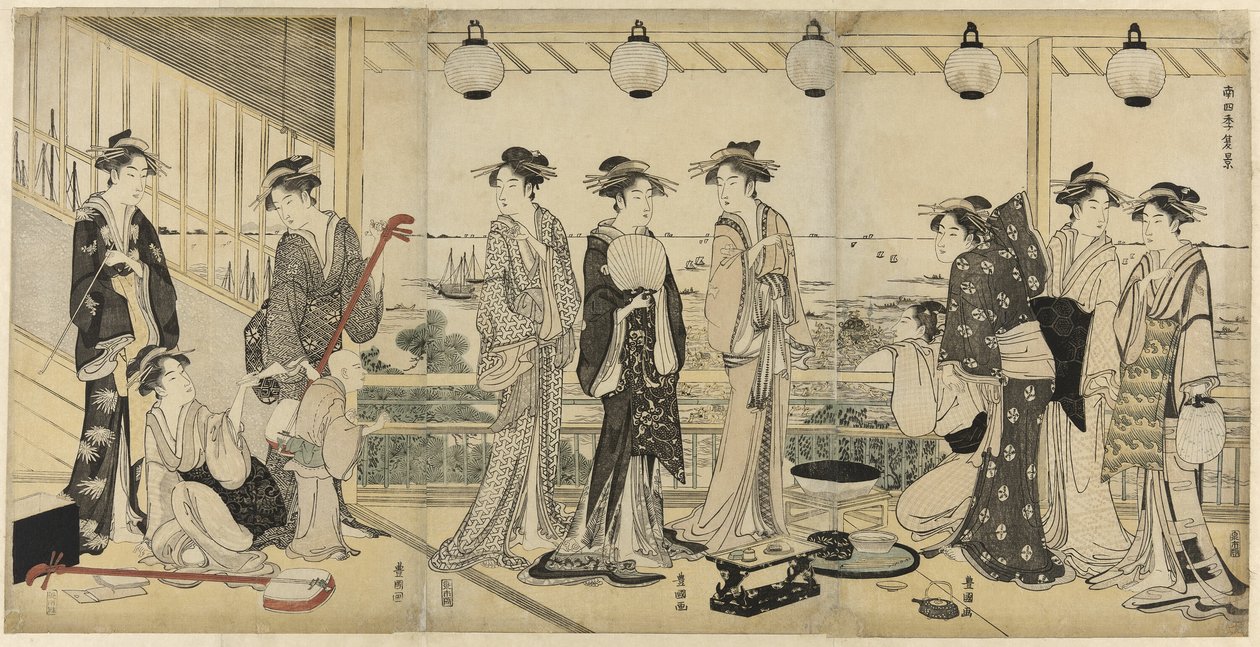 De fyra årstiderna i söder (Minami Shiki): Sommarscen av Utagawa Toyokuni I