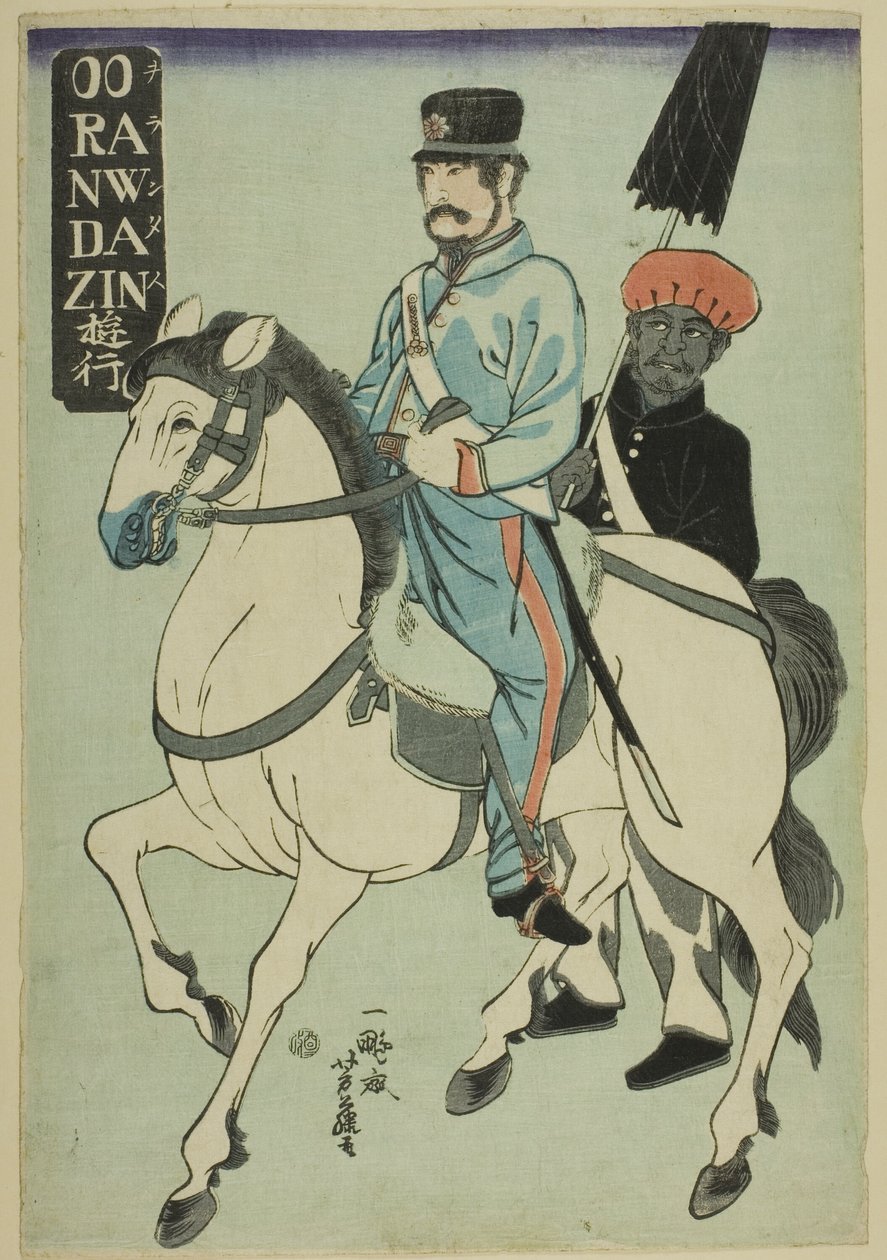 Holländare promenerar (Orandajin yuko) av Utagawa Yoshifuji