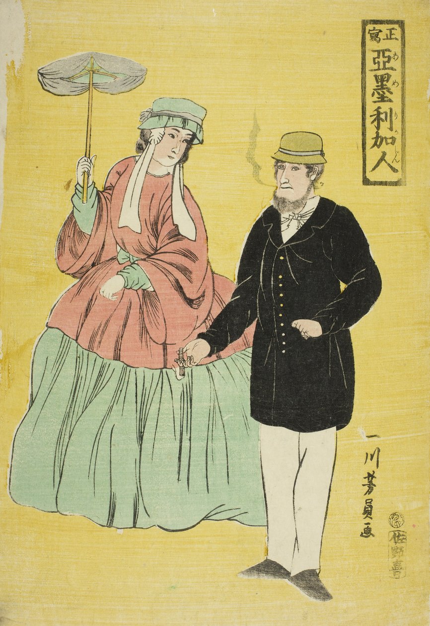 Amerikaner hämtade från livet av Utagawa Yoshikazu