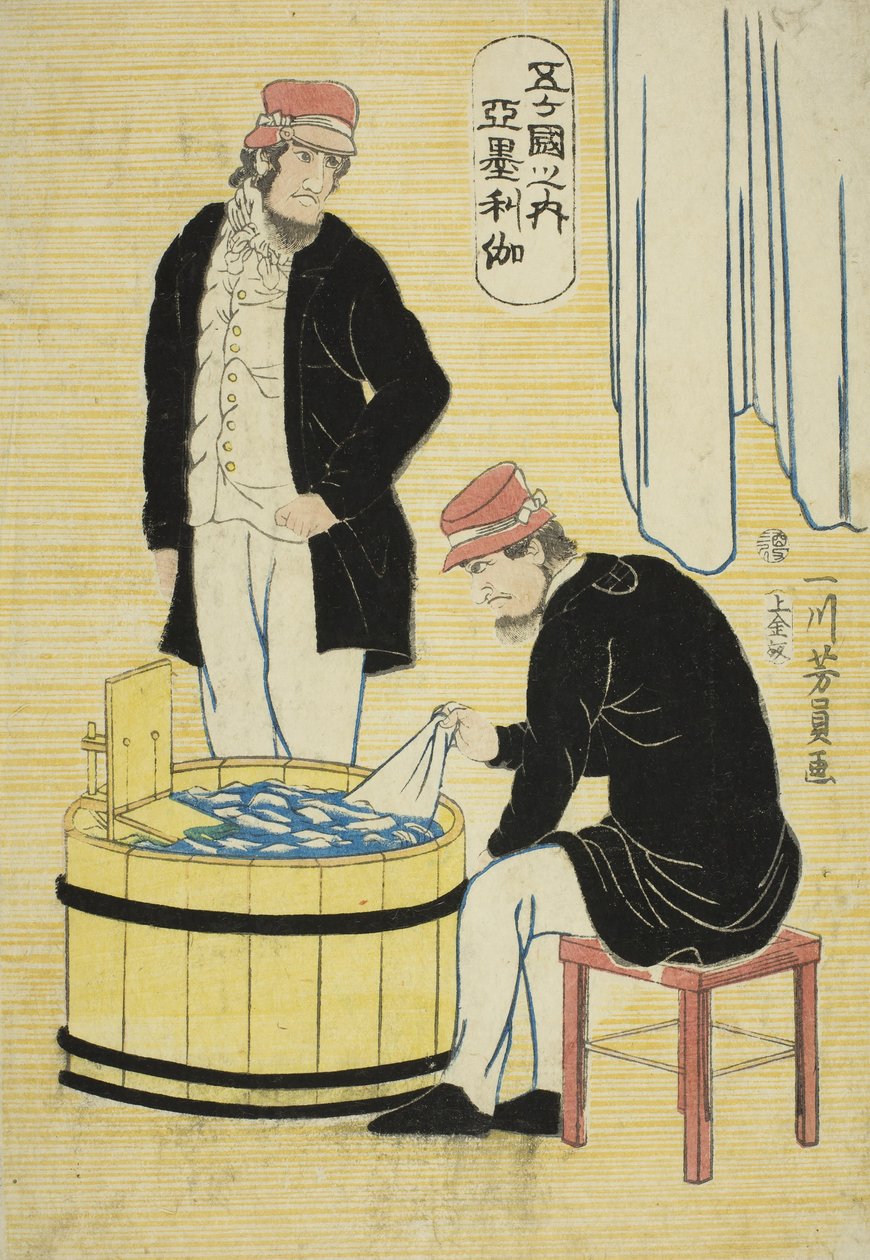 Bland de fem nationerna: Amerikaner av Utagawa Yoshikazu