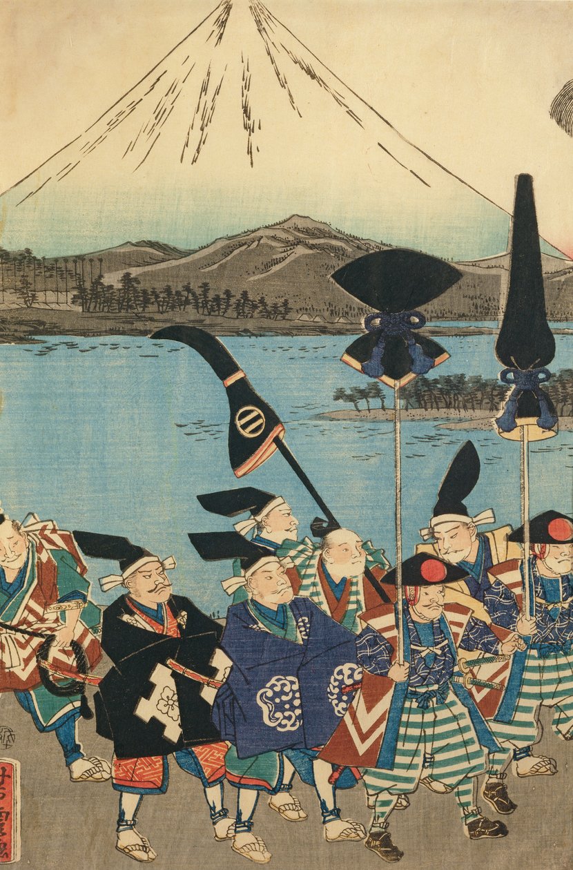 Daimyos följe före berget Fuji av Utagawa Yoshitora