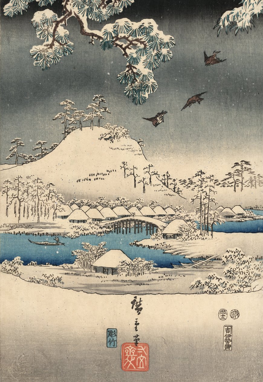 Ukiyo-bild P Hayashi t f Rom Tee f Genji av Genji av National Plan d Hiroshige av Utagawa and Hiroshige  Kunisada