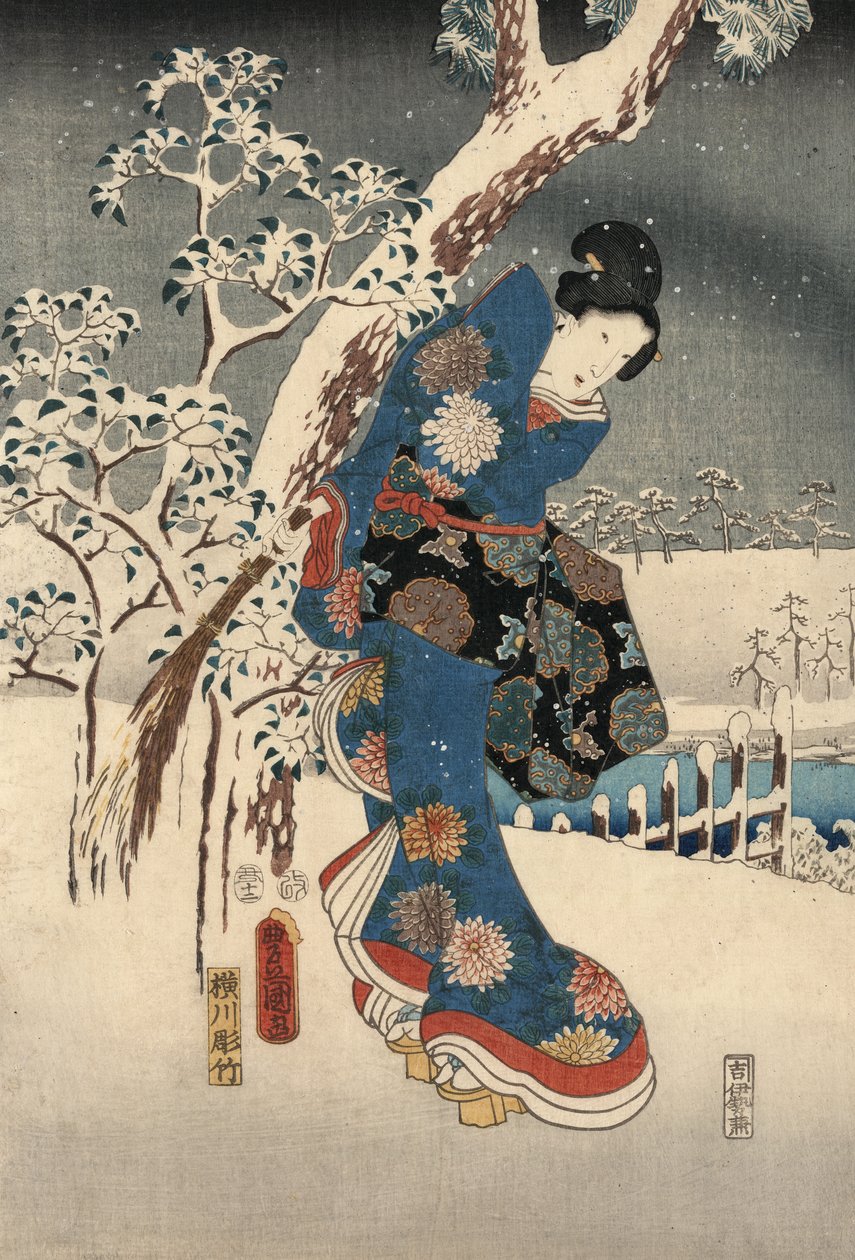 Ukiyo-bild P Hayashi t f Rom Tee f Genji av Genji av National Plan d Hiroshige av Utagawa and Hiroshige  Kunisada