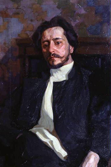 Porträtt av Leonid Andrejev (1871-1919) 1903 av V.I. Rossinsky