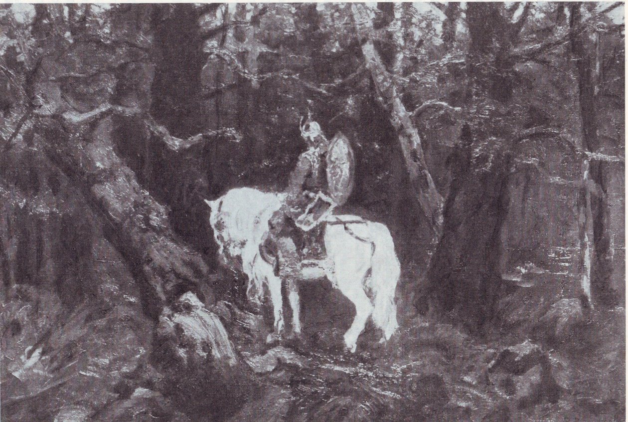 I tanke  (En riddare till häst går in i en tät skog) av V.Vasnetsov