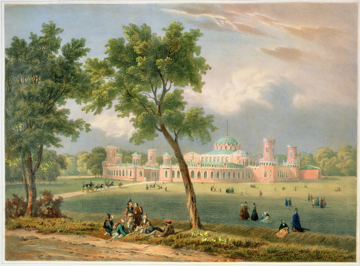 Peter den store palatset i Moskva, tryckt av Edouard Jean-Marie Hostein (1804-89), utgiven av Lemercier, Paris, 1840-talet av V. Adam