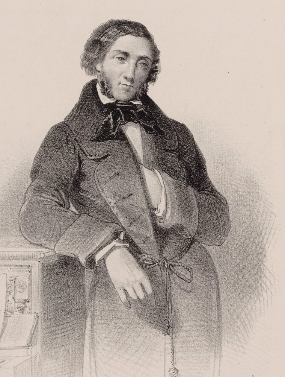 Porträtt av pianisten och kompositören Felix Mendelssohn Bartholdy 1809-1847. av V. Guillet