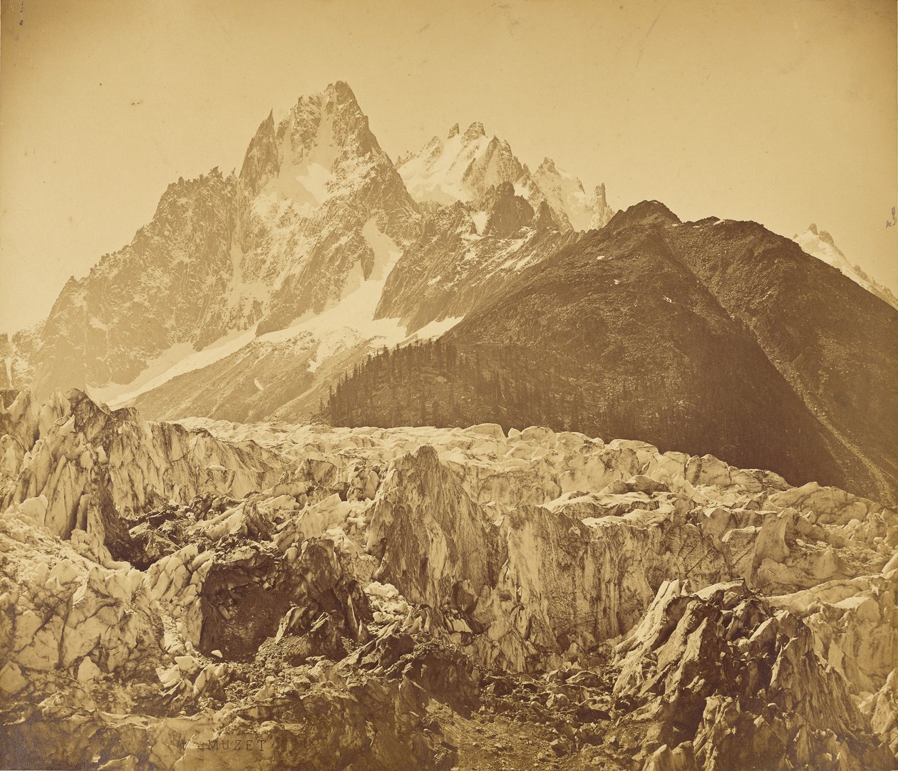 Mont-Blanc (Haute-Savoie), Glacier des Bois och Aiguille des Charmoz av V. Muzet