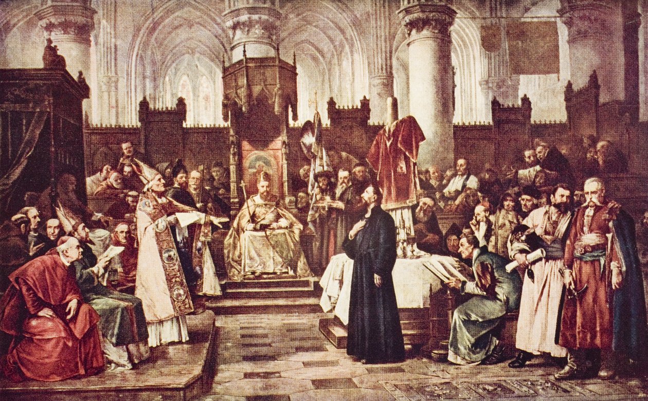 John Huss i Constance, illustration från 