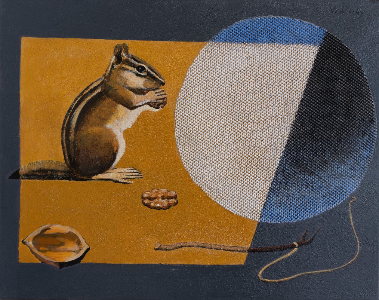 Chipmunk Escape The Trap, 2021 (akryl på duk) av Vadym Vaskovsky