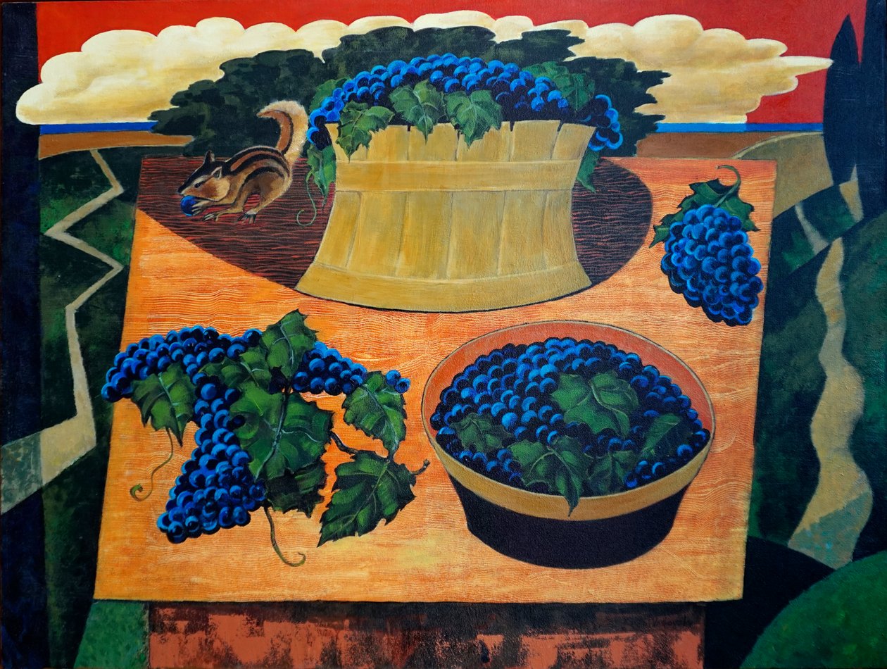 Wild Grapes of Dunes,2021 (akryl på duk) av Vadym Vaskovsky