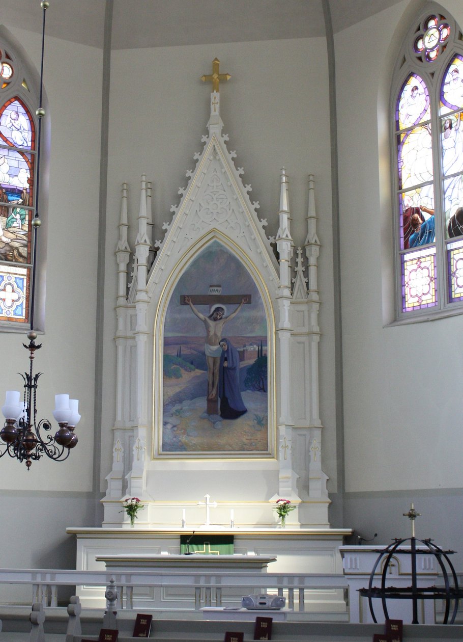 Den korsfäste Kristus Altartavla i Nurmes kyrka av Vaino Hamalainen