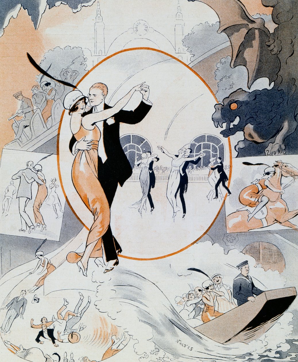 Dansscen, från tidningen La Vie Parisienne, Frankrike av Vald