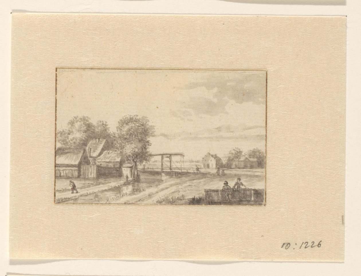 Landskap med hus och vindbrygga av Valentijn (possibly)