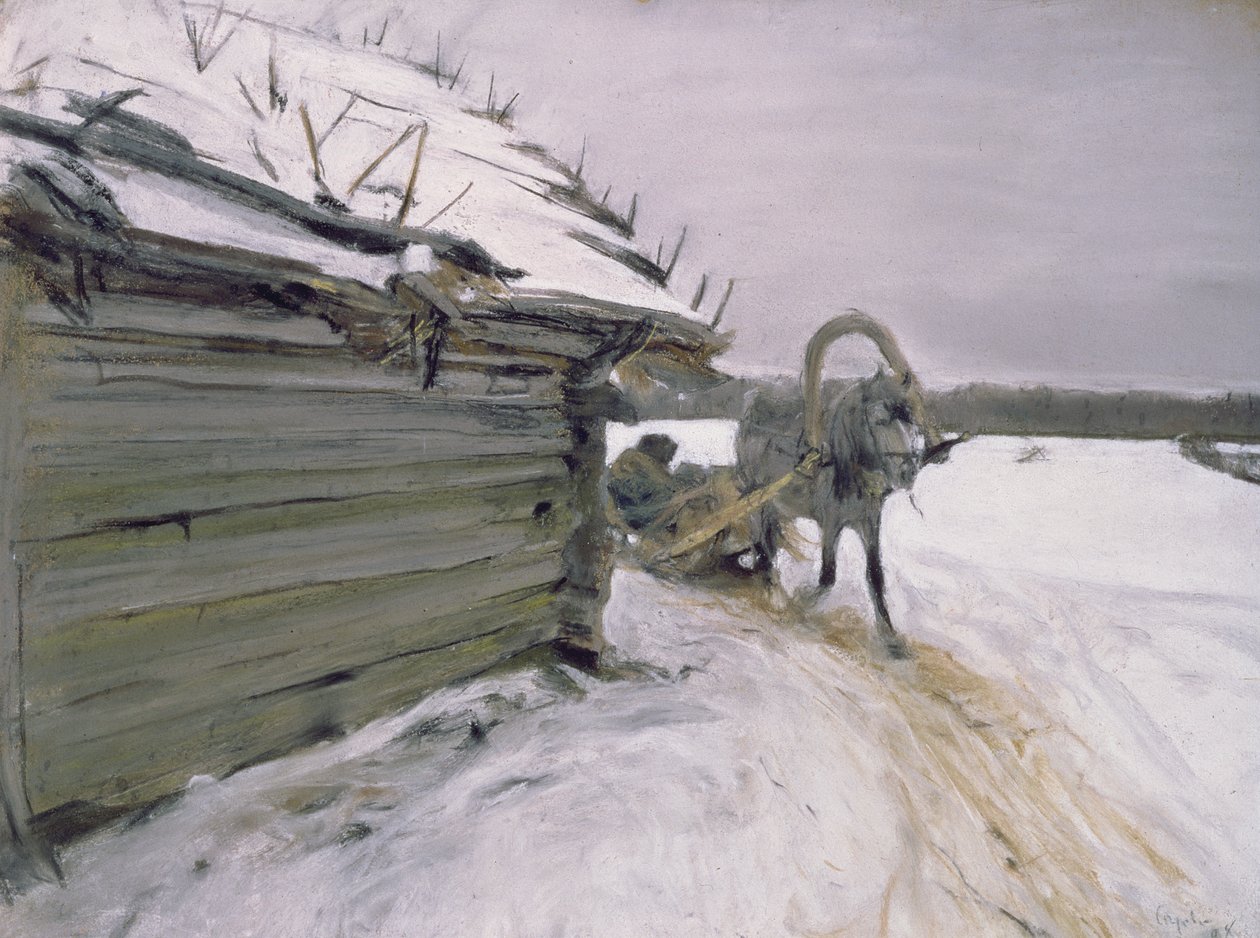 På vintern 1898 (pastell och gouache på kartong) av Valentin Aleksandrovich Serov