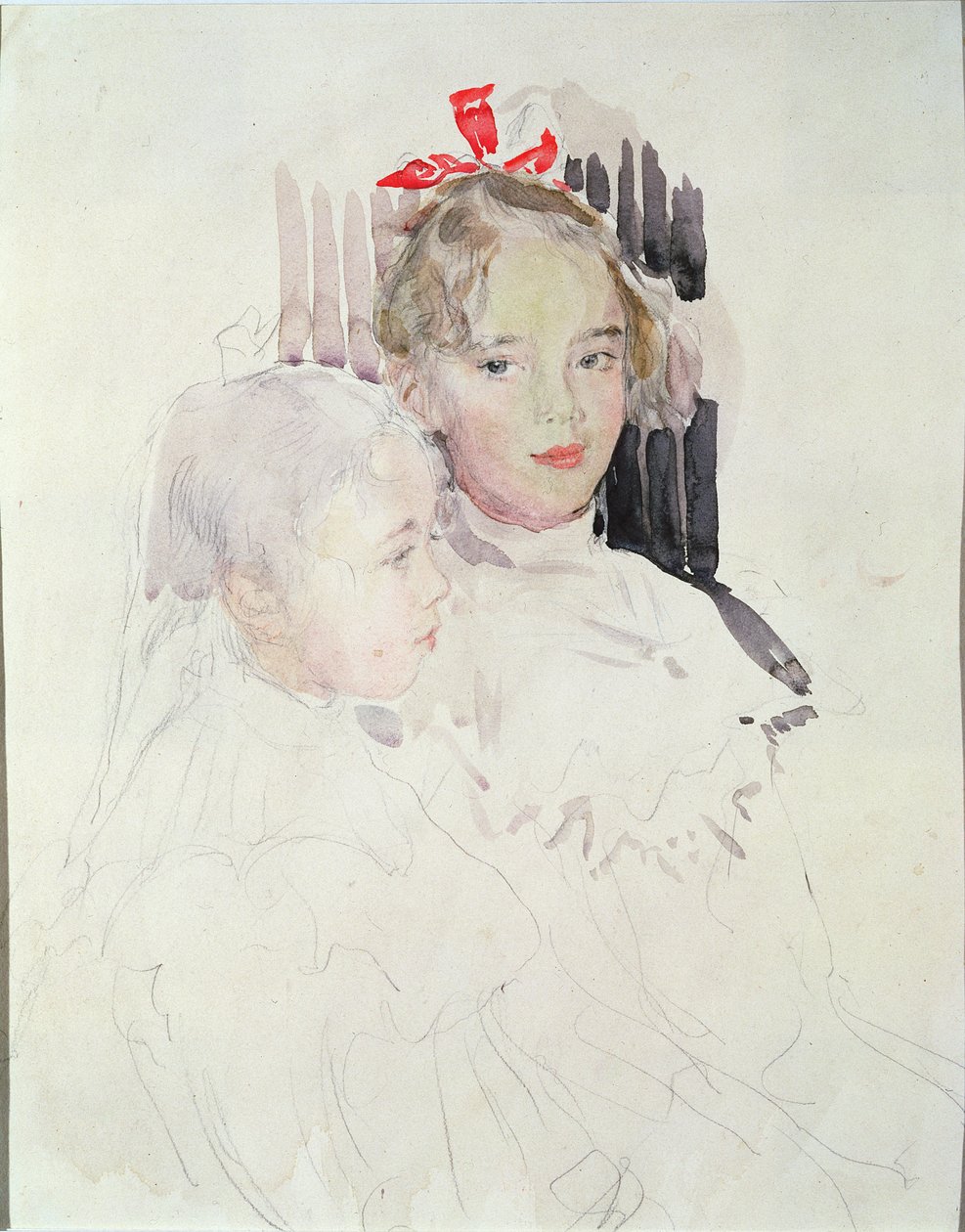 Botkin-barnen (wc och penna på papper) av Valentin Aleksandrovich Serov