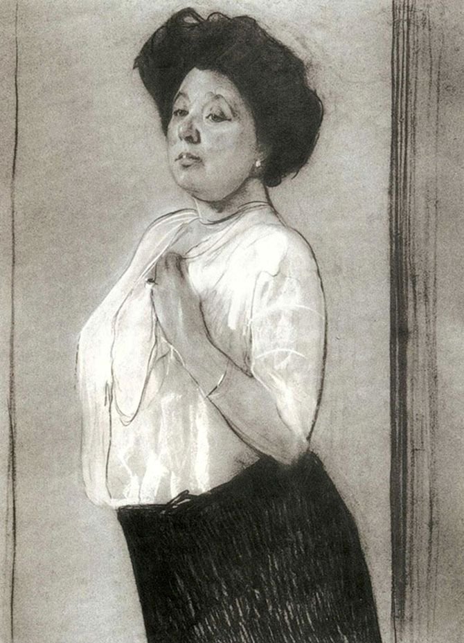  Portrait of Nadezhda Lamanovan:    n  av Valentin Aleksandrovich Serov