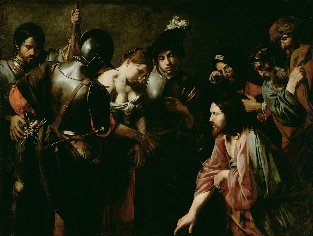 Kristus och äktenskapsbrottet av Valentin de Boulogne