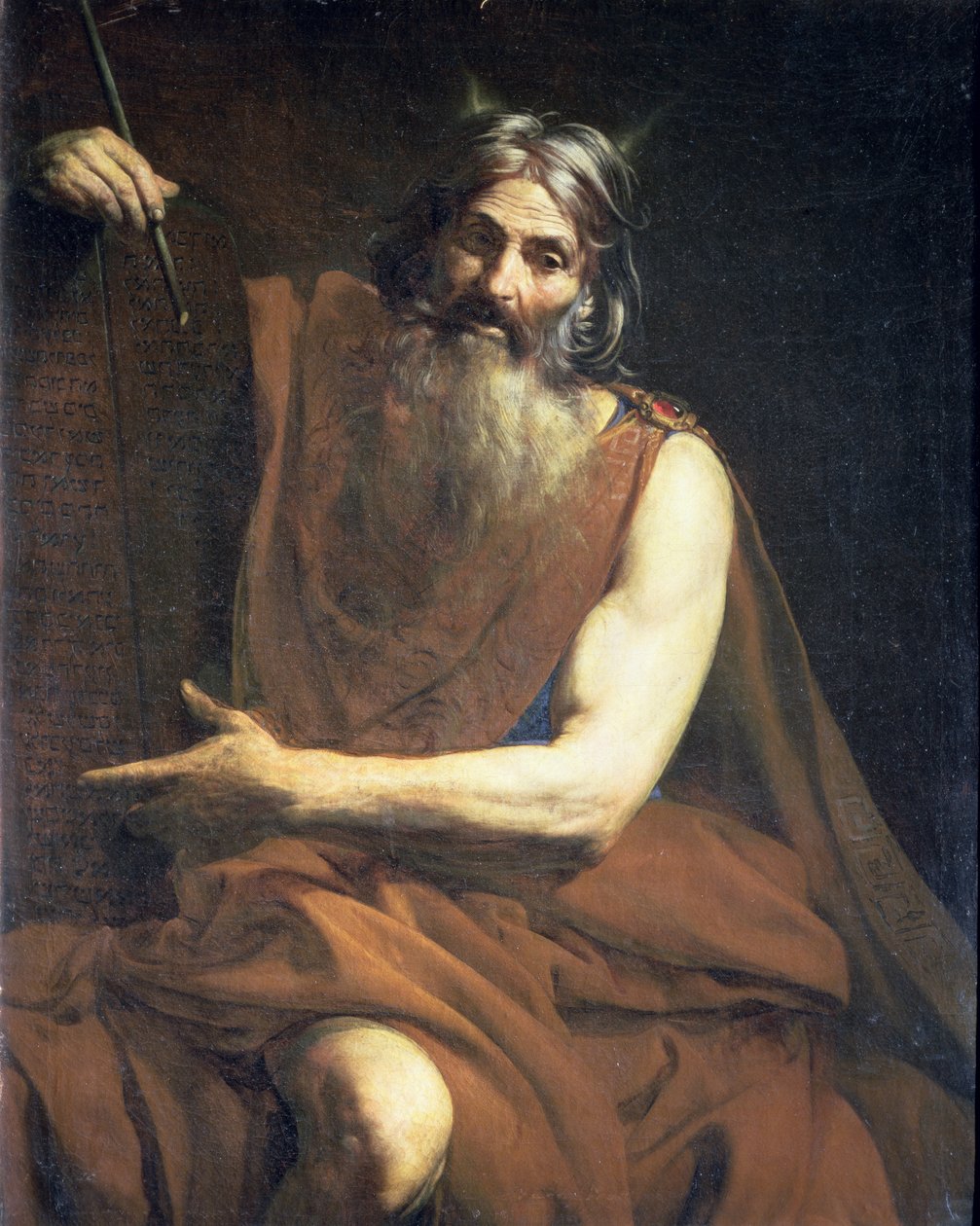 Moses med lagens tavlor, c.1627-32 av Valentin de Boulogne