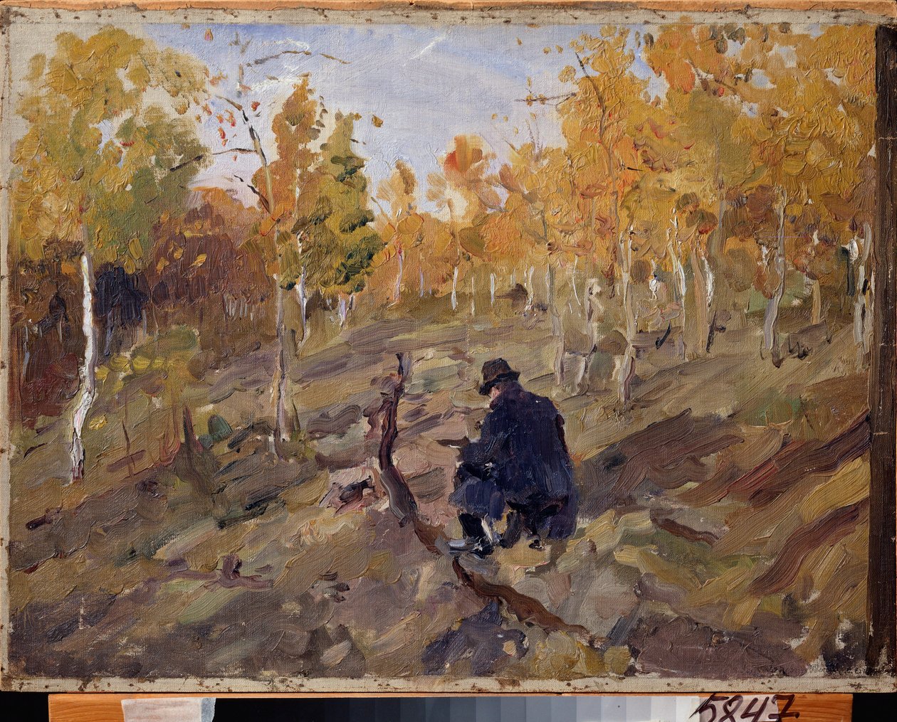 Constantin Korovin (Konstantin Korovin) (1861-1939) på jobbet. Målning av Valentin Alexandrovich Serov (1865-1911), olja på duk av Valentin Aleksandrovich Serov