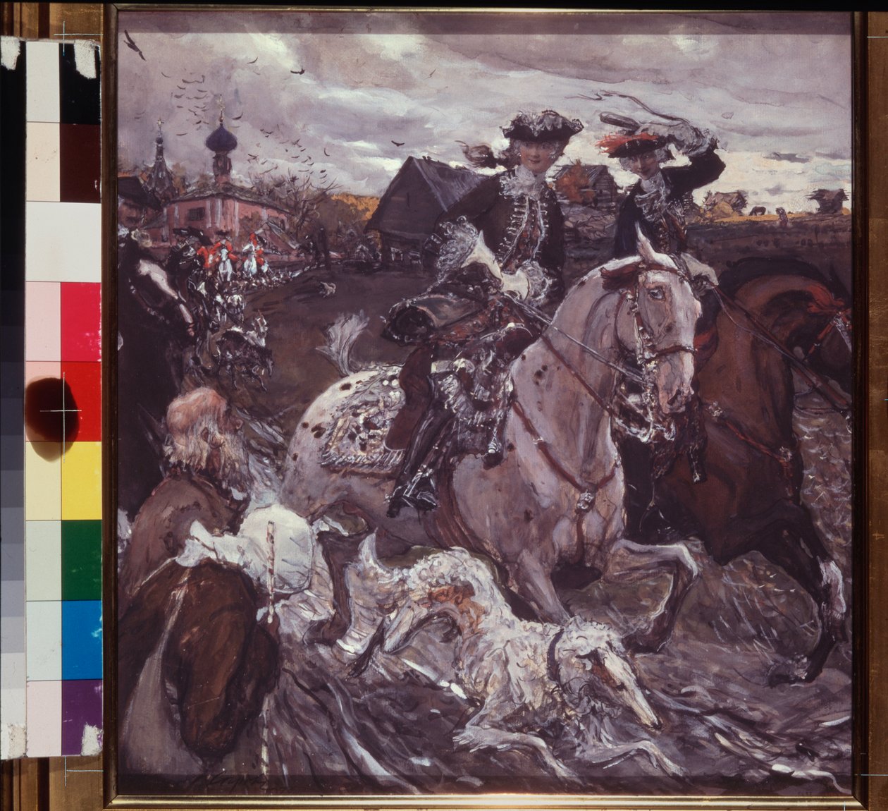 Tsar Peter II (1715-1730) och kronprinsessan Elisabeth (Elisabeth Christine av Brunswick Wolfenbuttel) av Valentin Aleksandrovich Serov