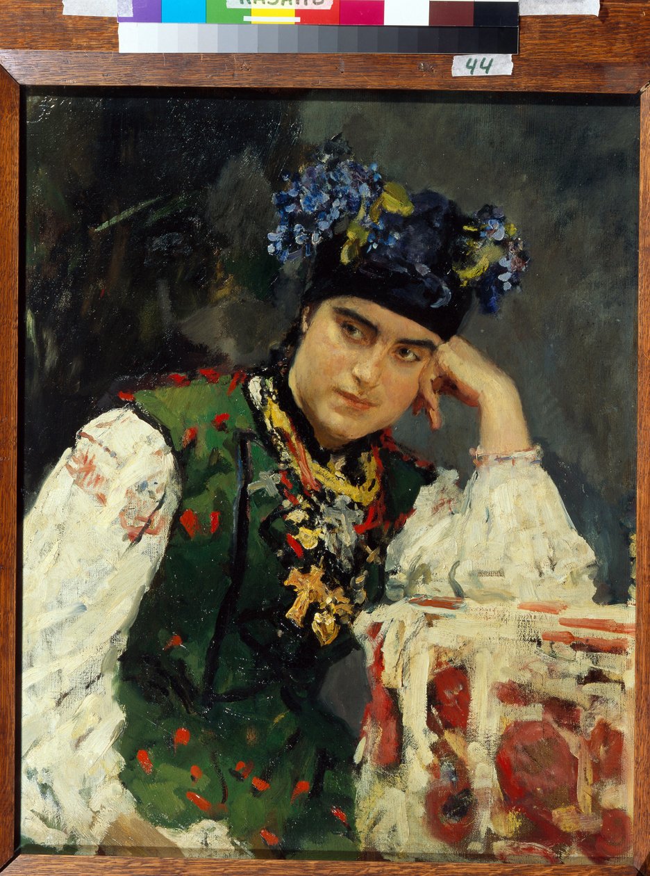 Porträtt av Sofia Dragomirov (Sofia Mihailovna Dragomirov av Valentin Aleksandrovich Serov