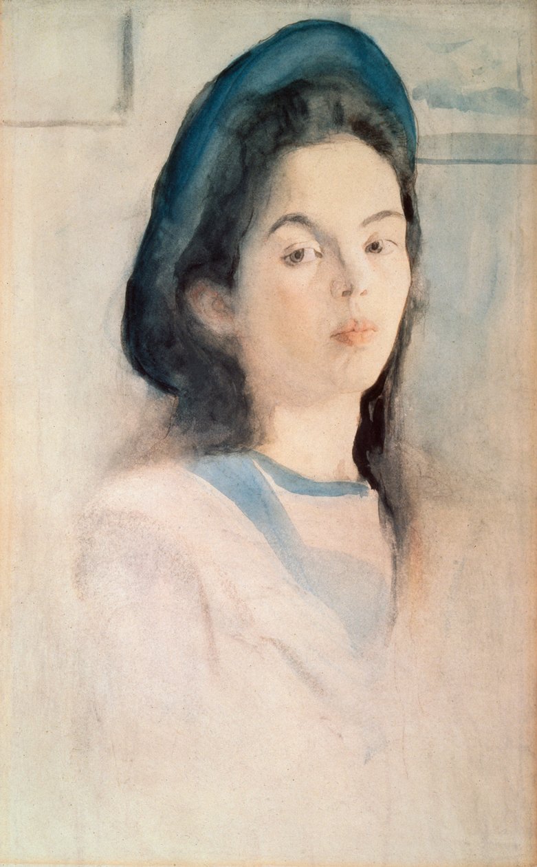 Porträtt av en kvinna. Verk av Valentin Alexandrovich Serov (1865-1911), akvarell på papper av Valentin Aleksandrovich Serov