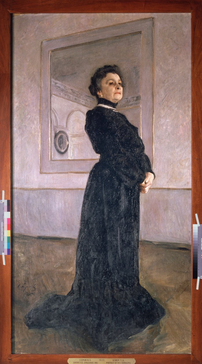 Porträtt av skådespelerskan Maria Yermolova (1853-1928). Målning av Valentin Alexandrovich Serov (1865-1911), olja på duk av Valentin Aleksandrovich Serov