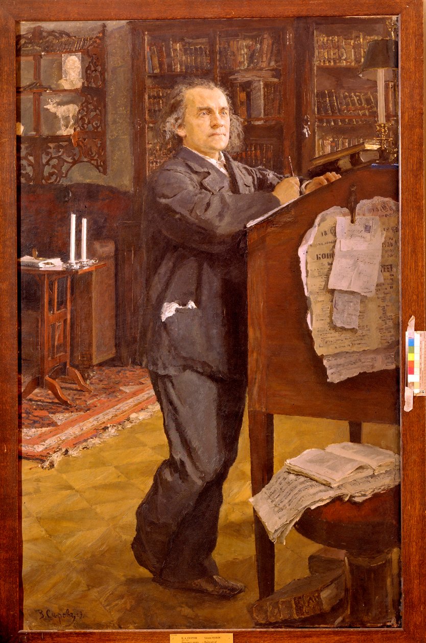 Porträtt av kompositören Alexander (Alexander) Serov (1820-1871). Målning av Valentin Alexandrovich Serov (1865-1911), olja på duk av Valentin Aleksandrovich Serov