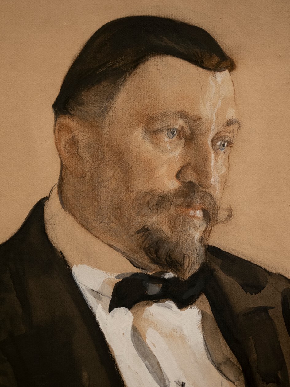 Porträtt av Alexey Vikulovich Morozov (detalj) av Valentin Aleksandrovich Serov