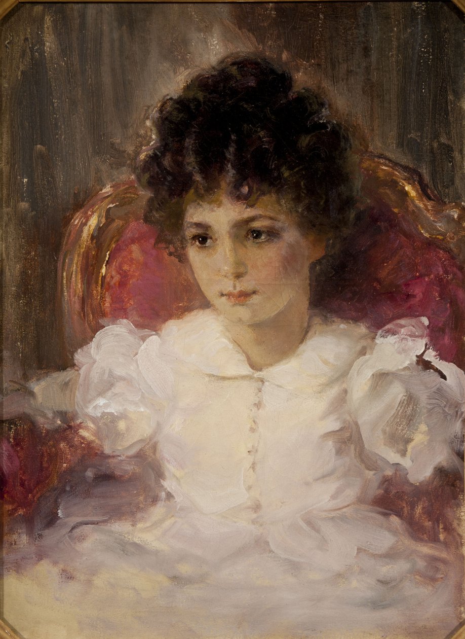 Porträtt av Tatyana Sergeevna Khokhlova, Botkina 1897-1985 som barn av Valentin Aleksandrovich Serov
