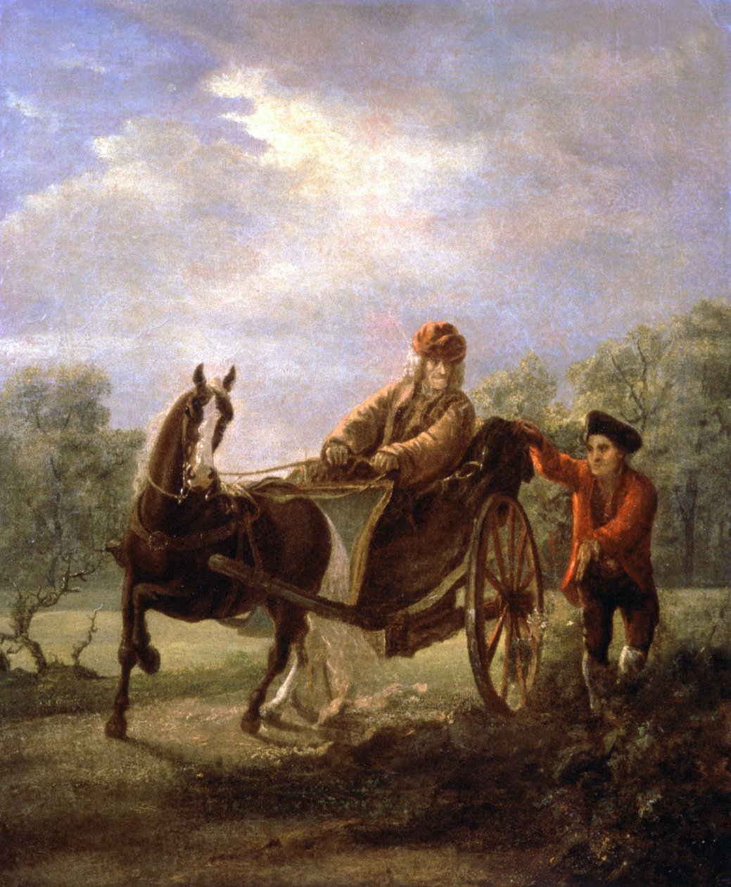 Voltaire i en vagn, ca. 1770-1775 (målning) av Valentin Aleksandrovich Serov