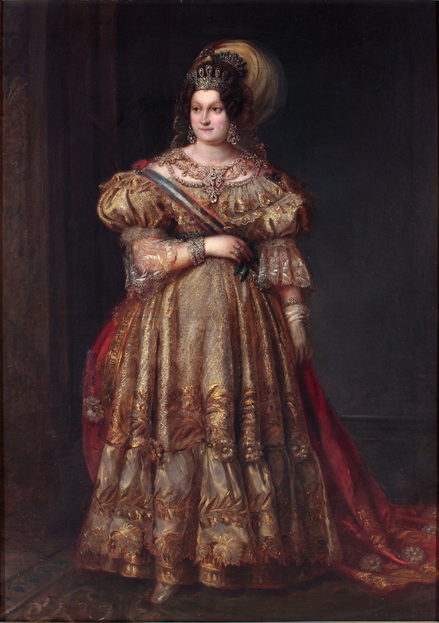 Marie Christine Ferdinande de Bourbon, Princess Royal av de två Sicilierna - Marie-Christine de Bourbon-Siciles (1806-1878) - Porträtt av Maria Christina av de två Sicilierna (1806-1878) av Carderera y Solano, Valentin (1796-1880) . Olja på duk, storlek: 1 av Valentin Carderera y Solano