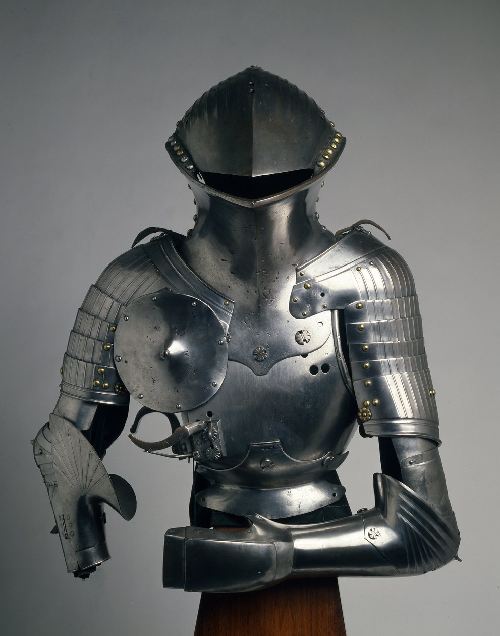Komposit Stechzeug, rustning för "German Joust", c.1480-1540 (stål, järn, mässing och läder) av Valentin Siebenburger