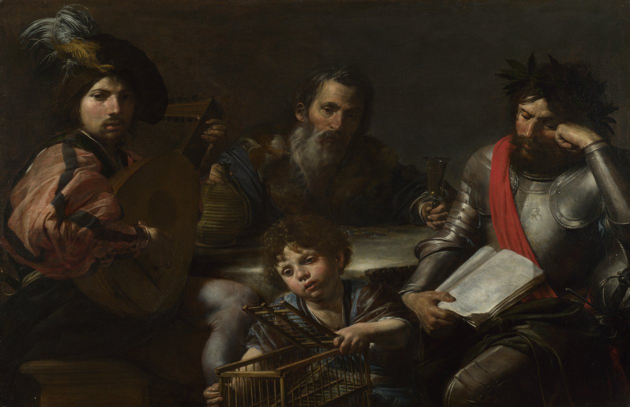 Människans fyra tidsåldrar, ca. 1629 av Valentin de Boullogne