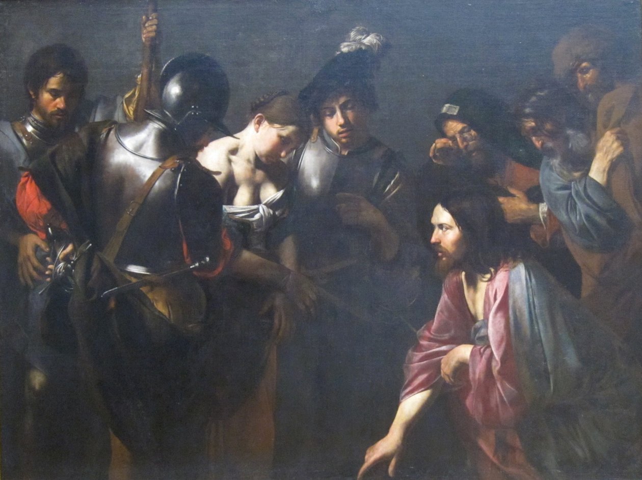 Kristus och äktenskapsbryterskan av Valentin de Boulogne