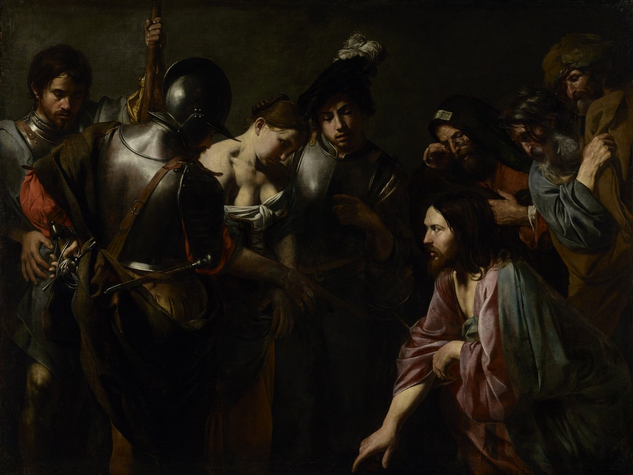 Kristus och äktenskapsbryterskan av Valentin de Boulogne