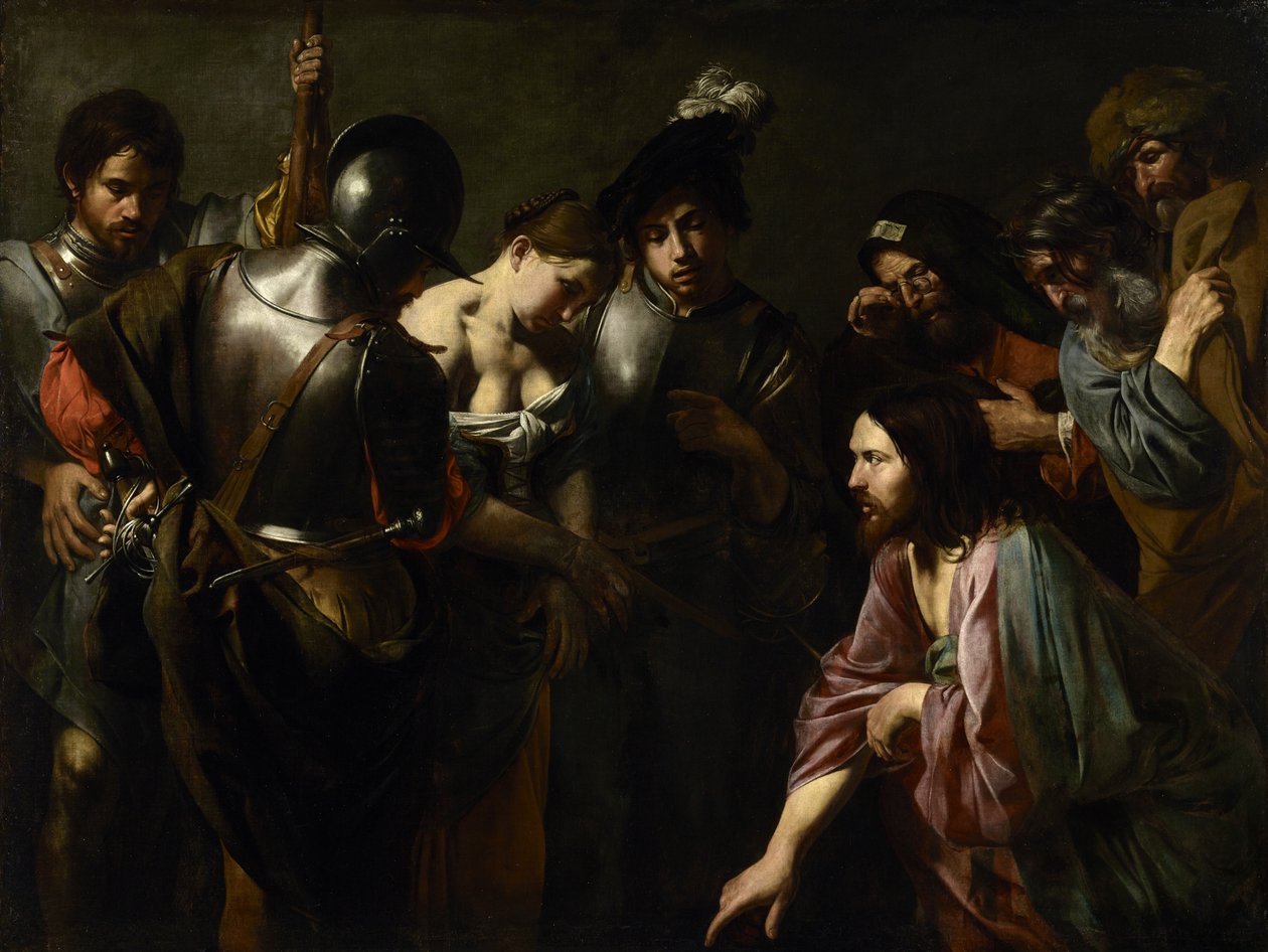 Kristus och äktenskapsbryterskan av Valentin de Boulogne