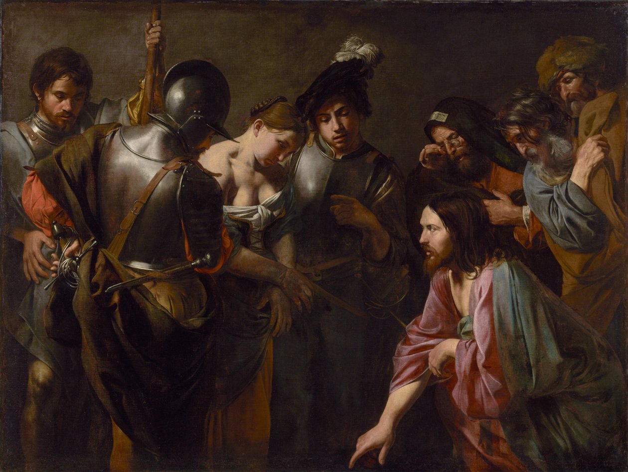 Kristus och äktenskapsbryterskan av Valentin de Boulogne