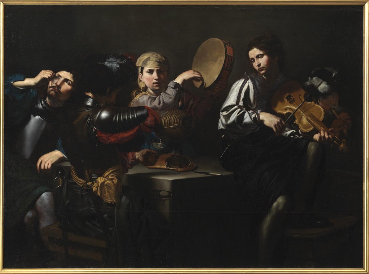 Musiker och soldater av Valentin de Boulogne