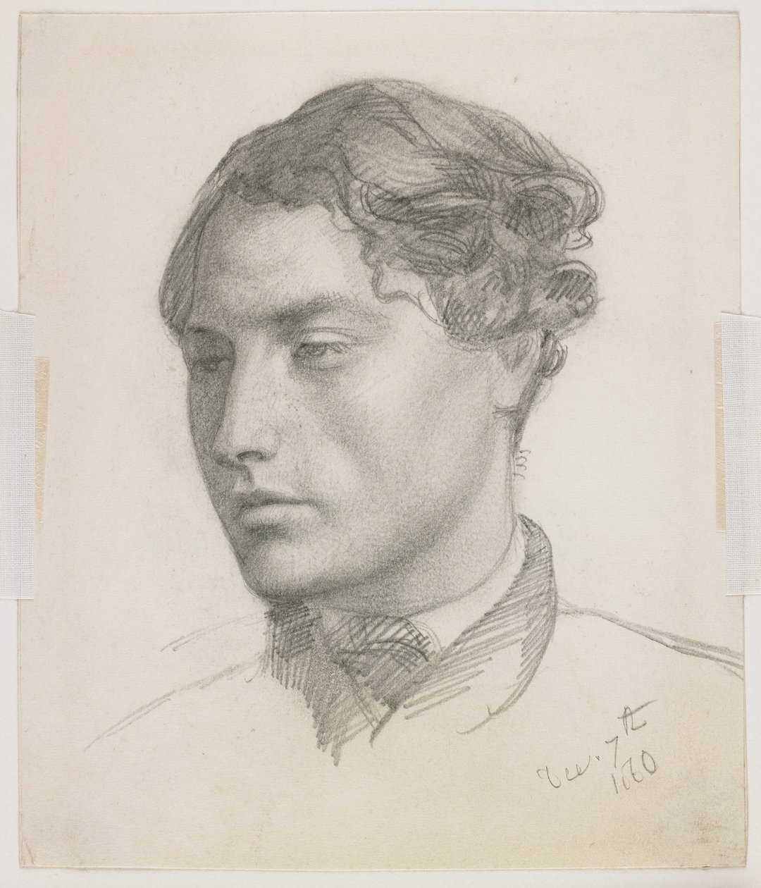 Porträtt av en ung man, 1860 (grafit på papper) av Valentine Cameron Prinsep