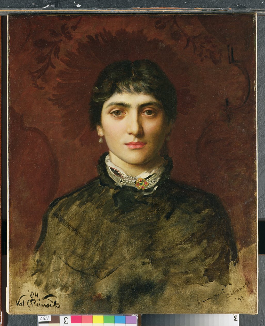 Porträtt av en kvinna med mörkt hår, 1884 av Valentine Cameron Prinsep